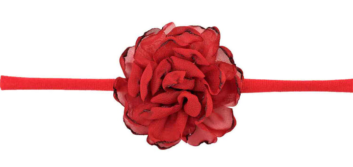 Red  Soft stretchy band with matching tulle flower headband