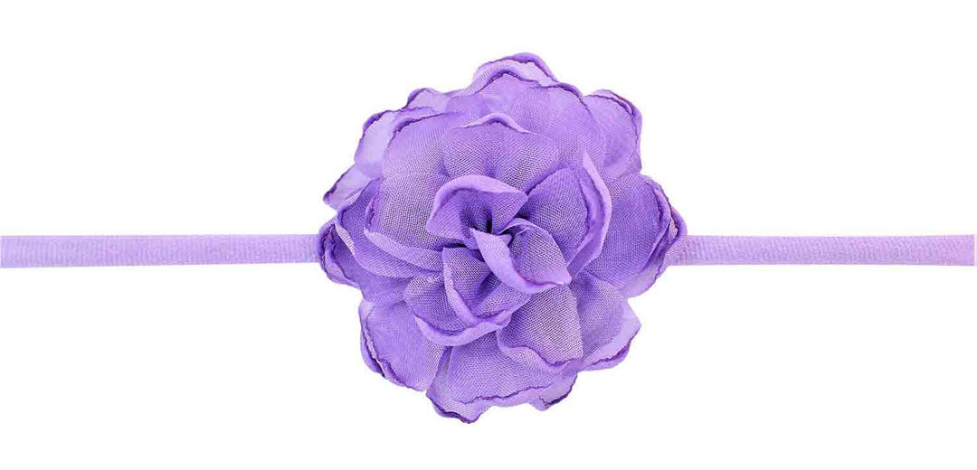 Purple  Soft stretchy band with matching tulle flower headband