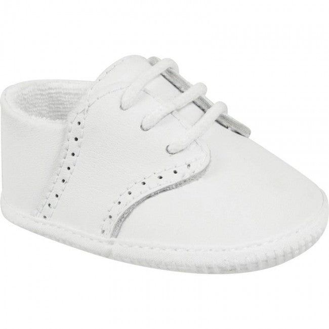 White Leather Oxford Preemie Shoes
