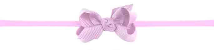 Girls Headband, orchid purple stretchy band with little orchid purple grosgrain bow