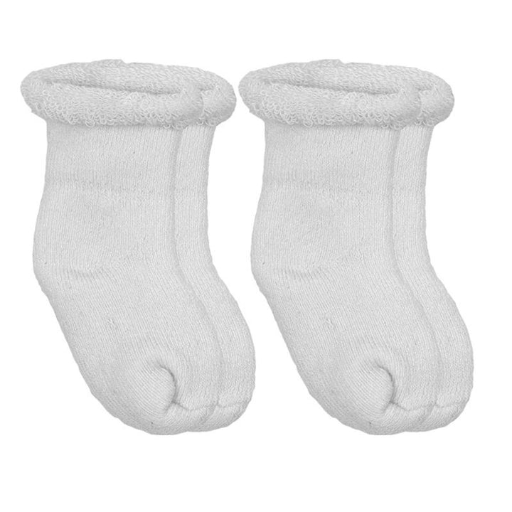 2 Pack of White Preemie Socks