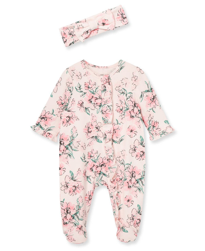 Dream Floral Footie and Headband Set