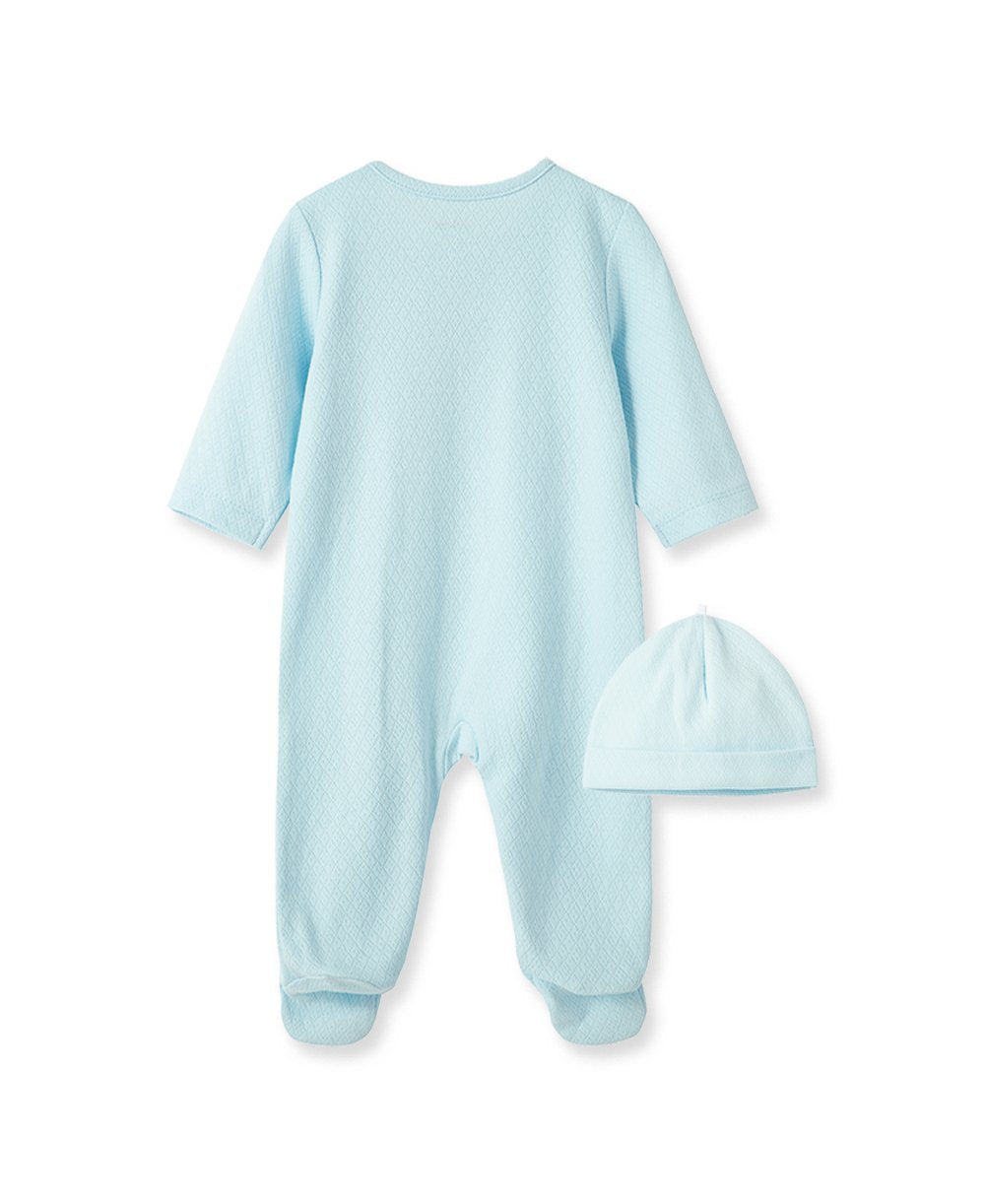 "Welcome to the World" Blue Footie Set