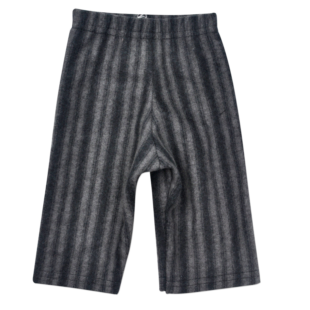 Black and gray flannel striped preemie boy's pants