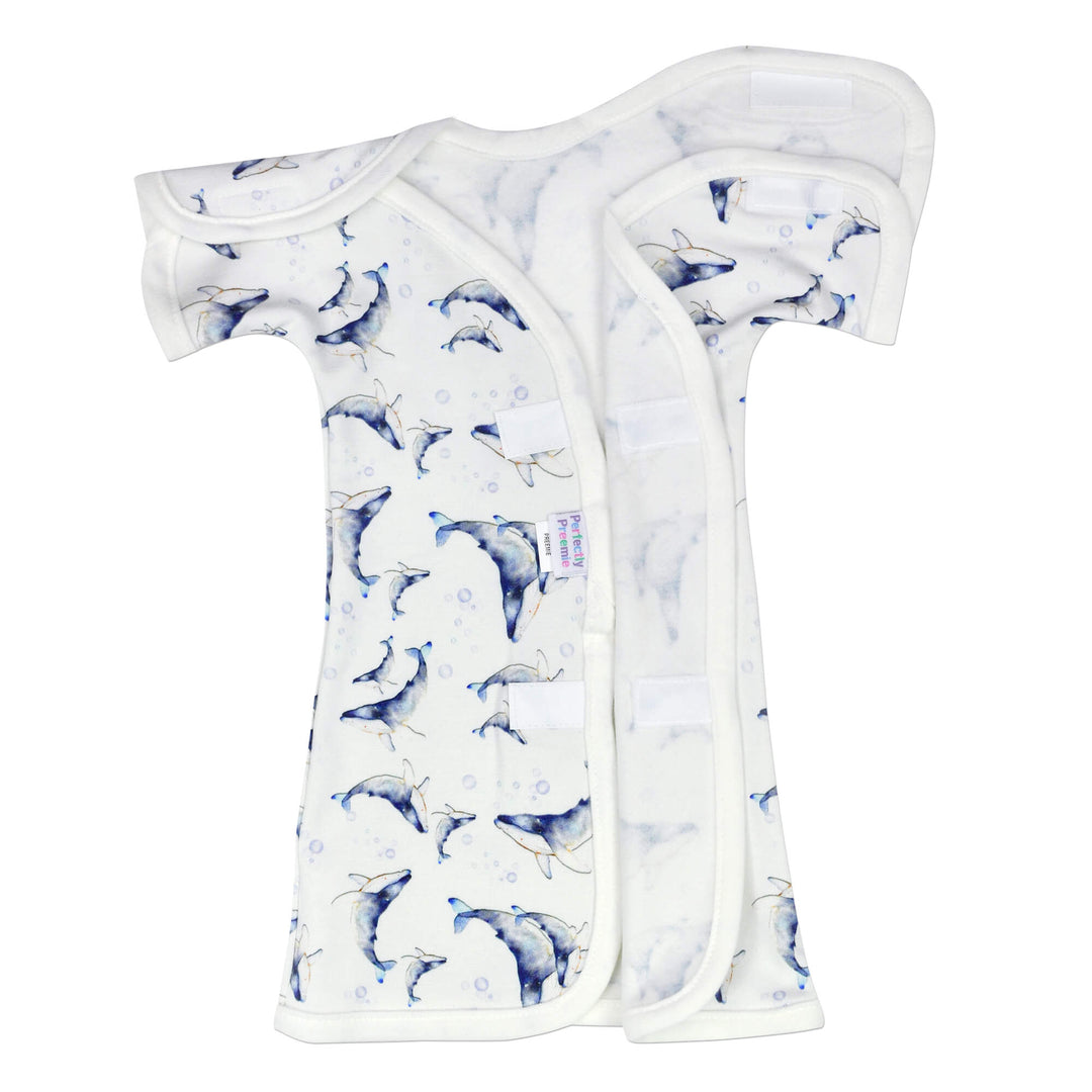 Whales Bamboo NICU Gown