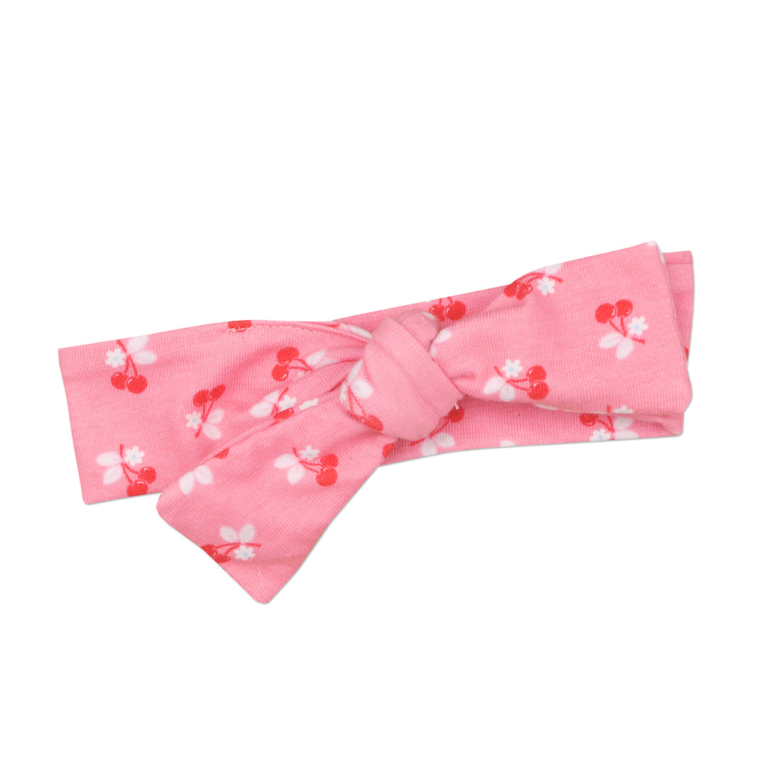 Preemie girls cherry flower pink headband
