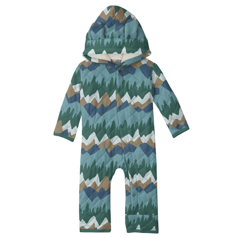 Glacier Mountains/Fresh Air Camping Quilted Hoodie Coverall