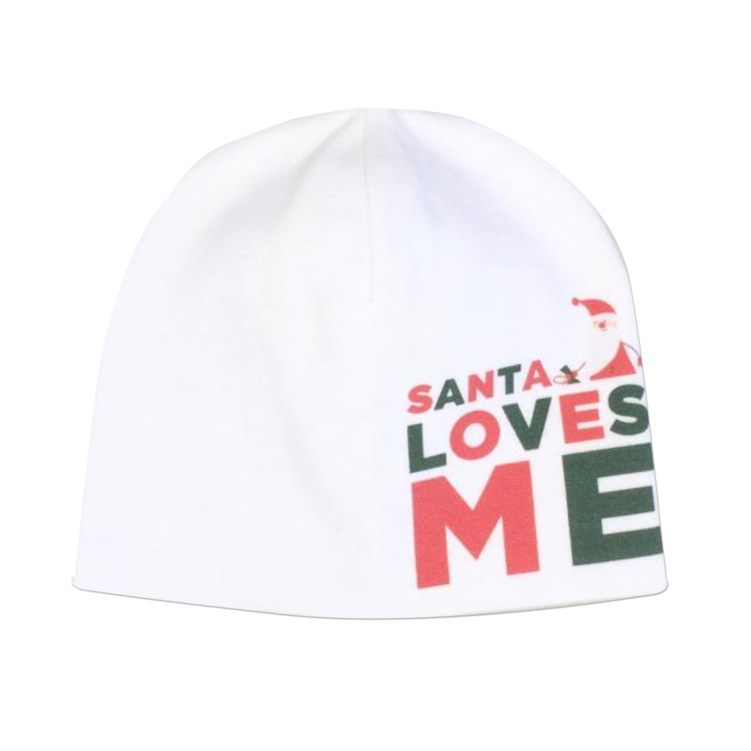 Santa loves me preemie cap.