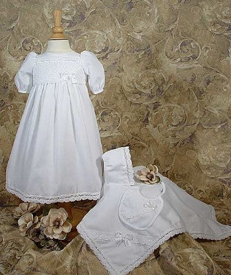 Cluny Lace Gown Christening Set