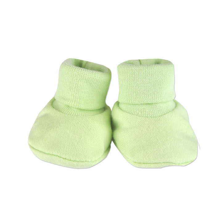 Preemie solid green booties 