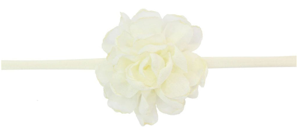 Ivory Soft stretchy band with matching tulle flower headband