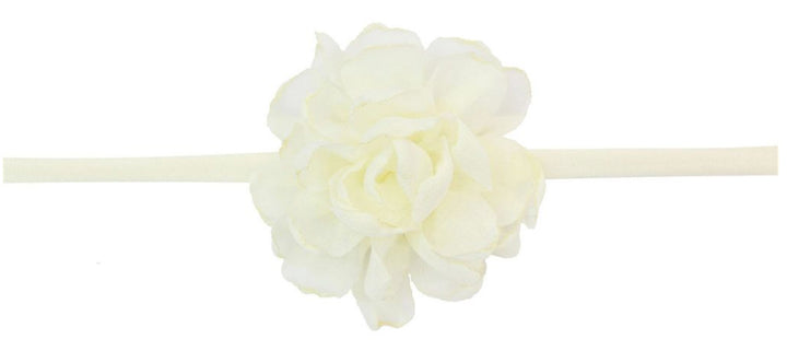 Ivory Soft stretchy band with matching tulle flower headband