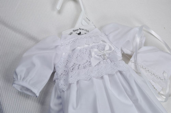 Cluny Lace Gown Christening Set