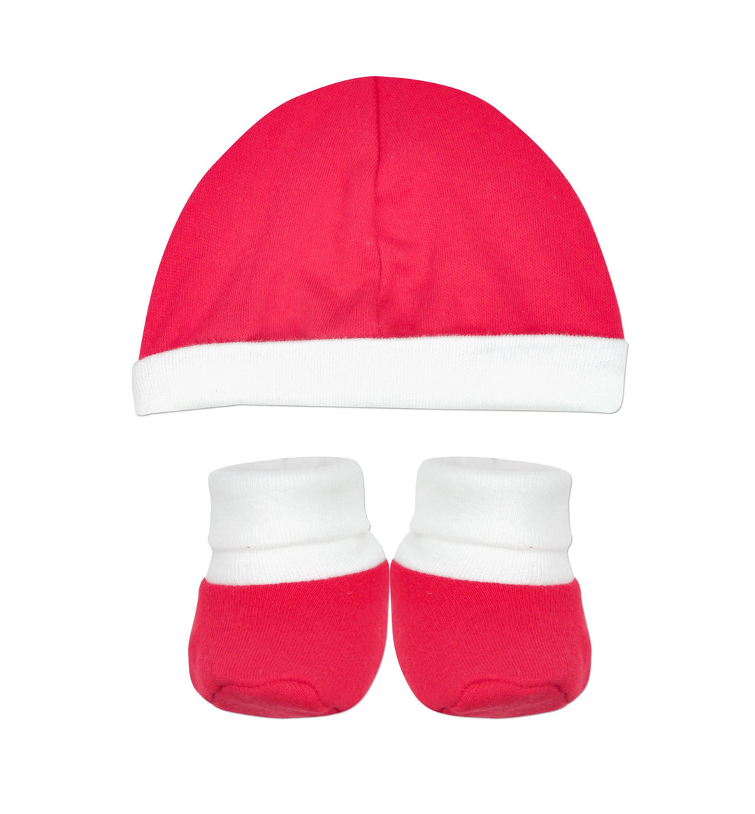 Red and White Hat & Bootie Set